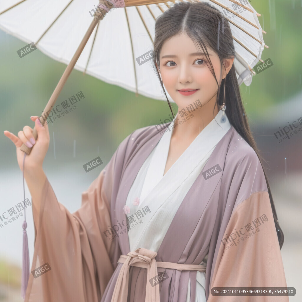 撐傘古裝美人