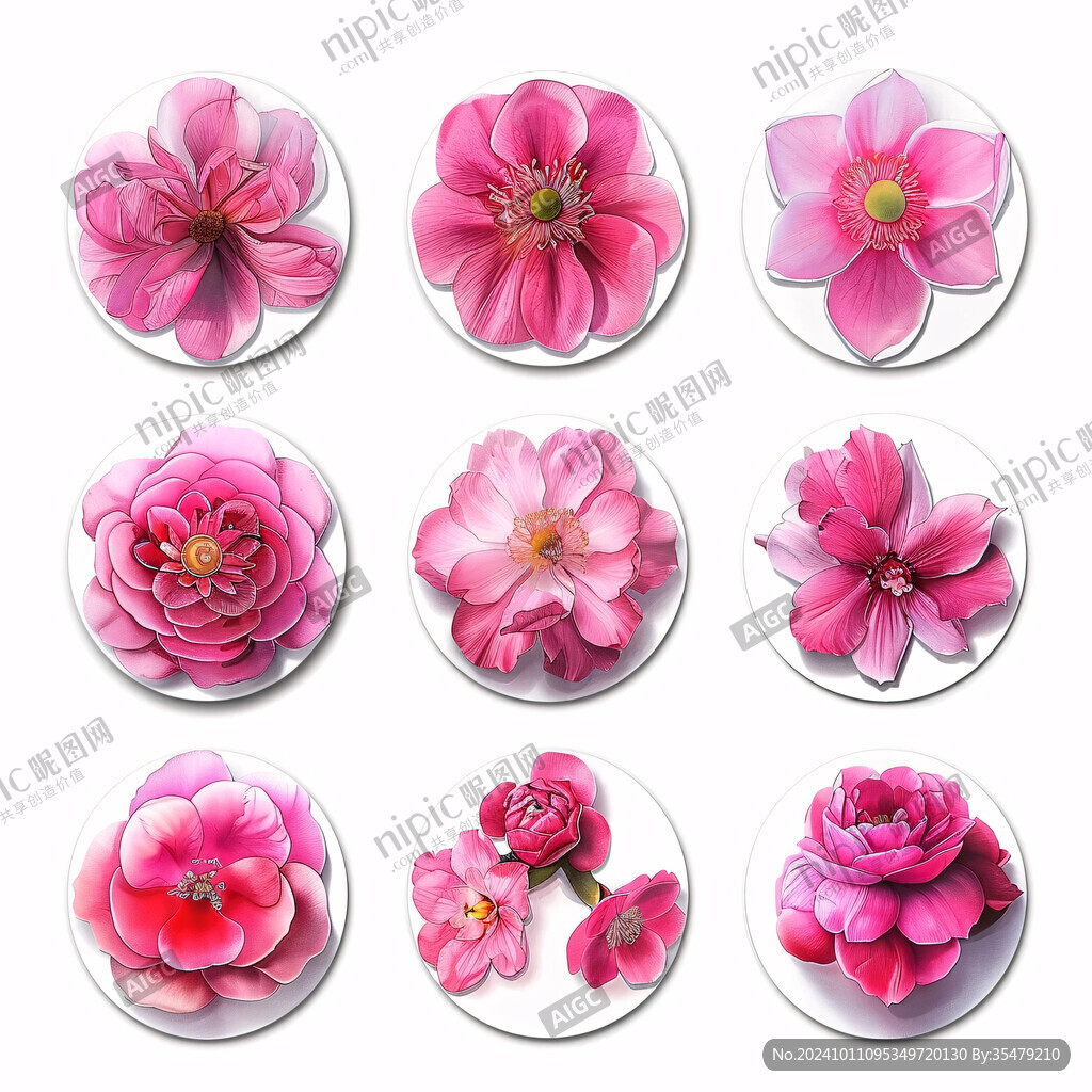 粉色花朵kt板