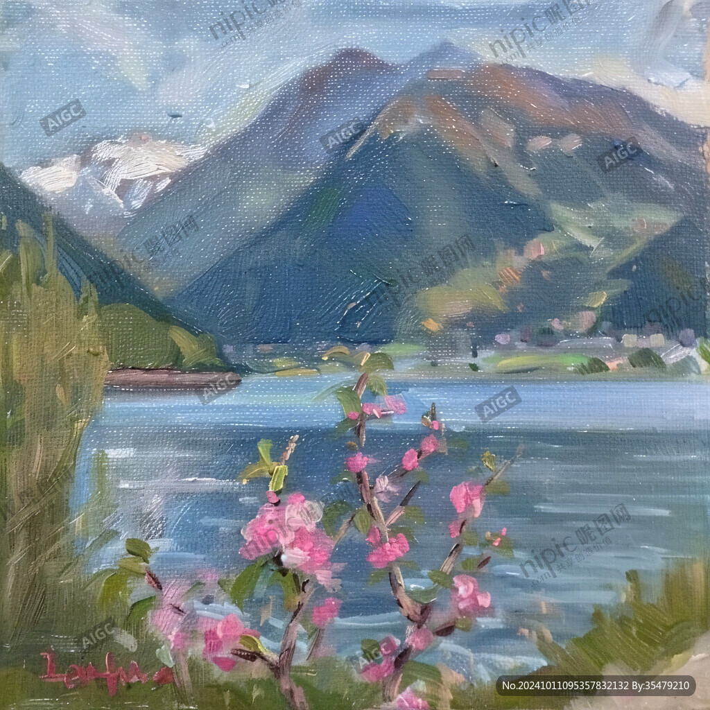 水彩邛海水粉邛海