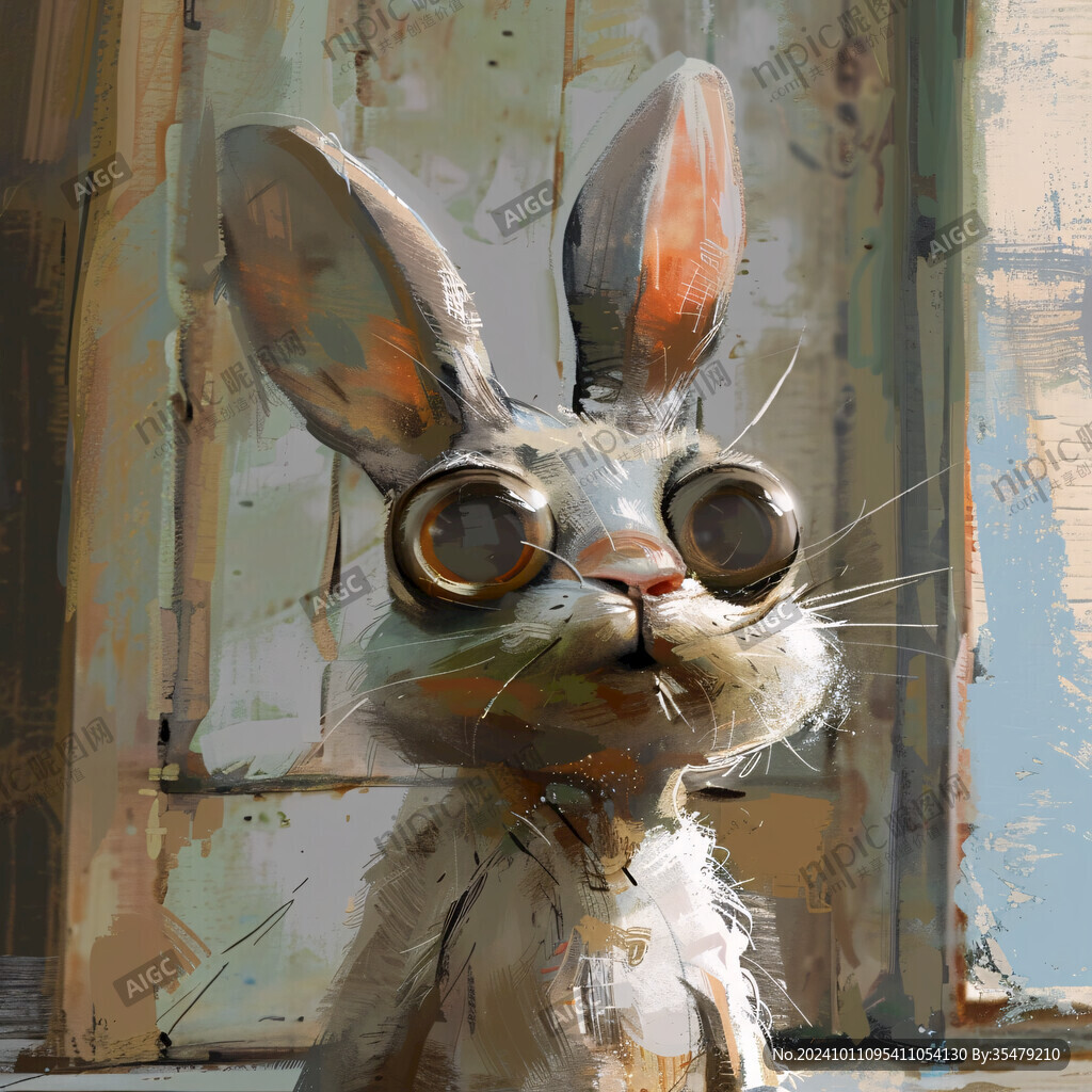 兔子潮流墨鏡插畫