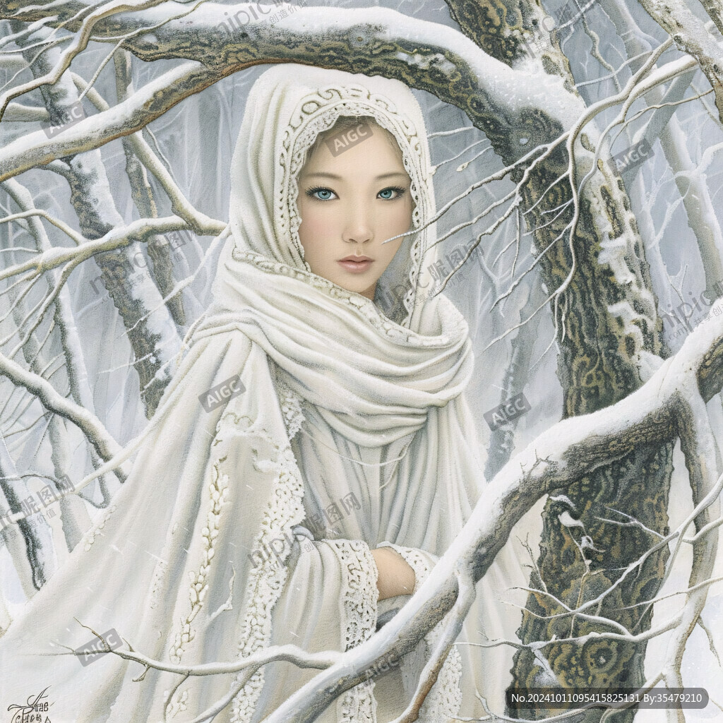 回族美女插畫(huà)