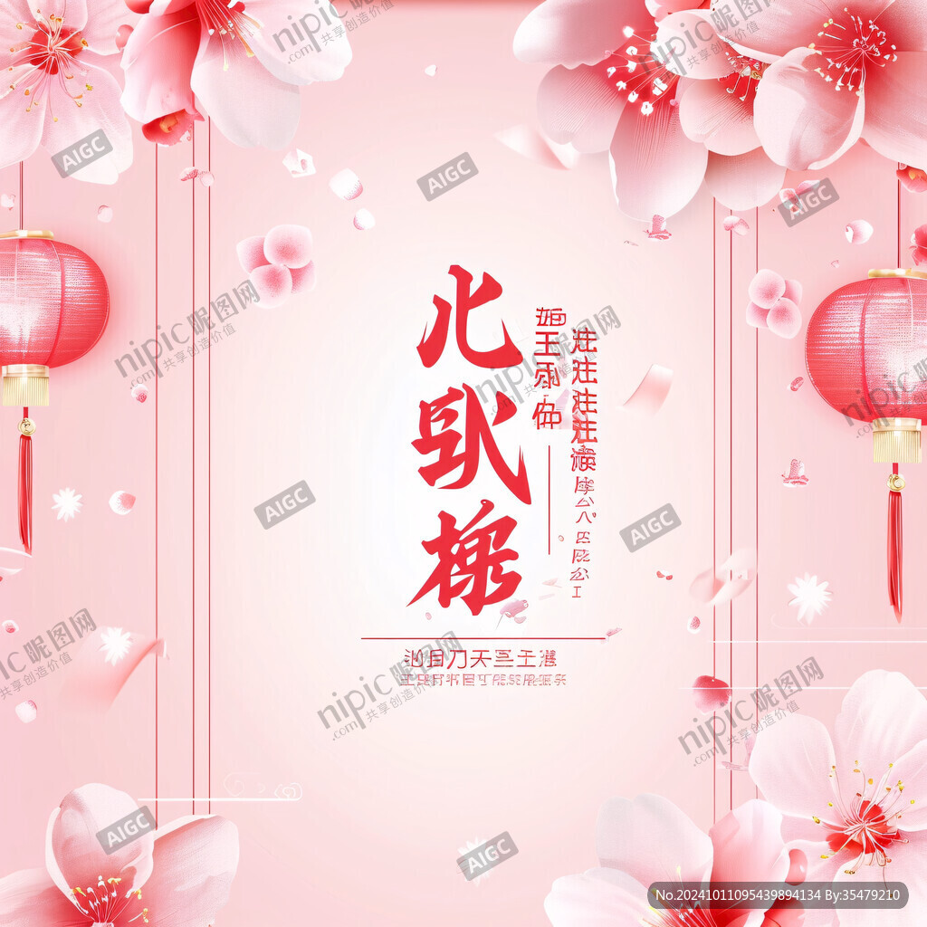 櫻花節(jié)拍照背景板