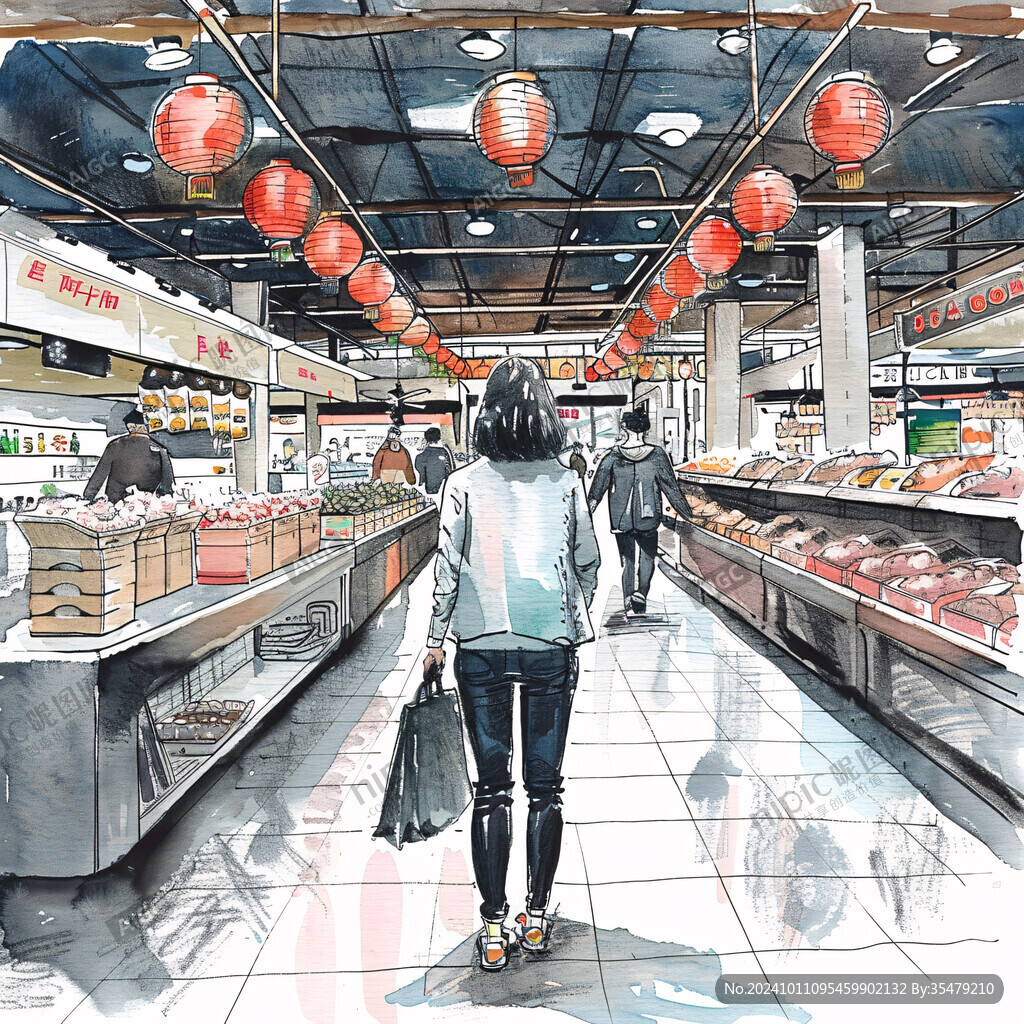 菜市場(chǎng)插畫