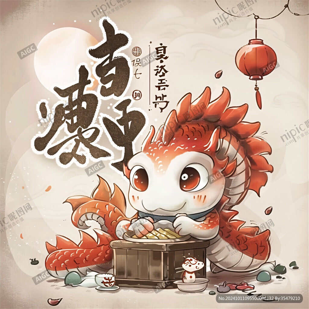 龍年卡通形象海報(bào)