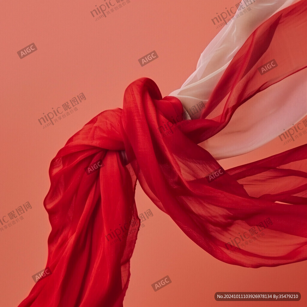 飄揚(yáng)的紅綢子紅色綢帶