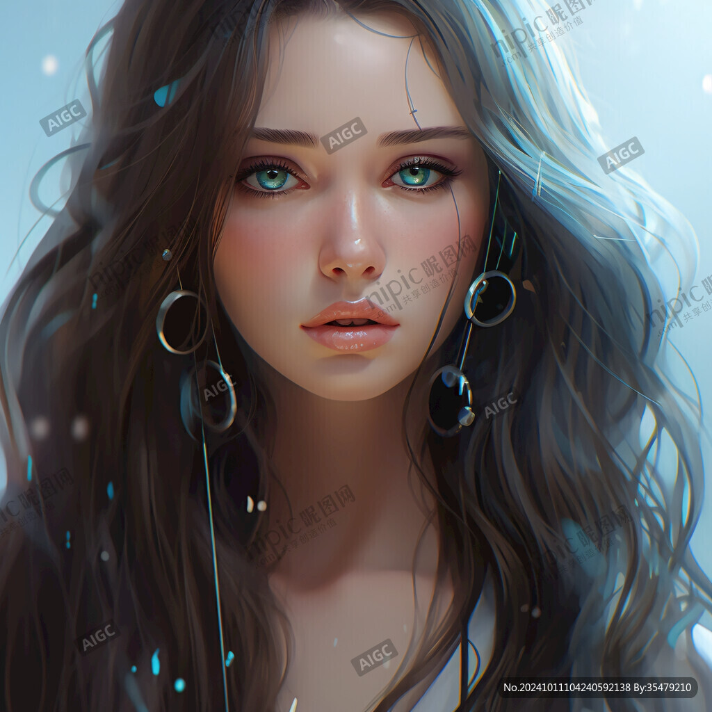 數(shù)字美女插畫