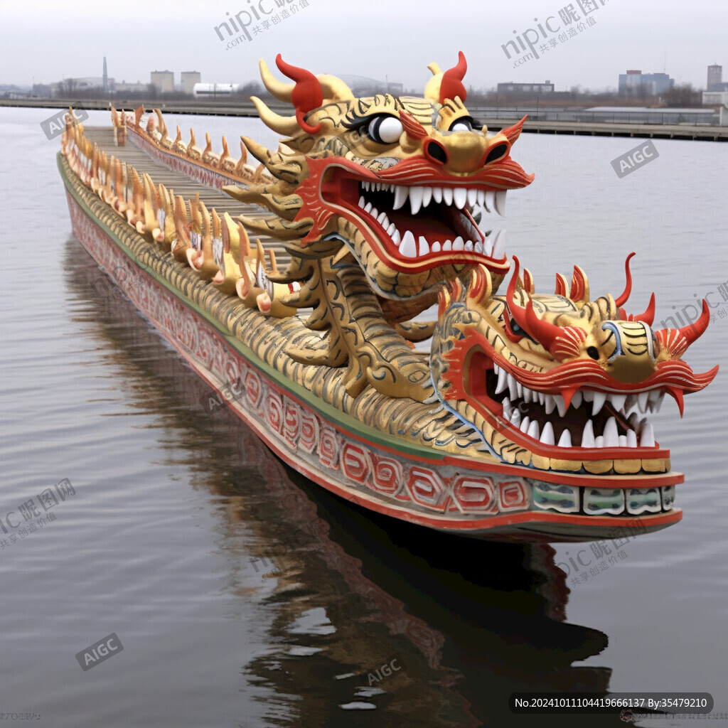 龍造型花燈船