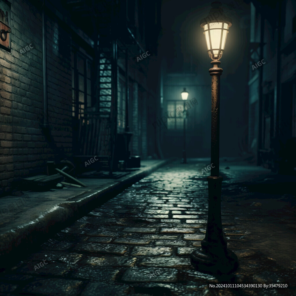 路燈長椅場景