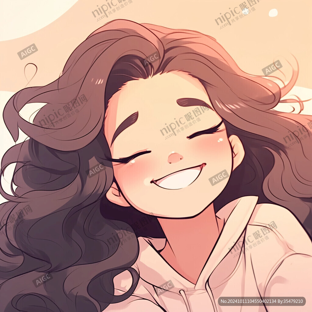 微笑女生女孩插畫