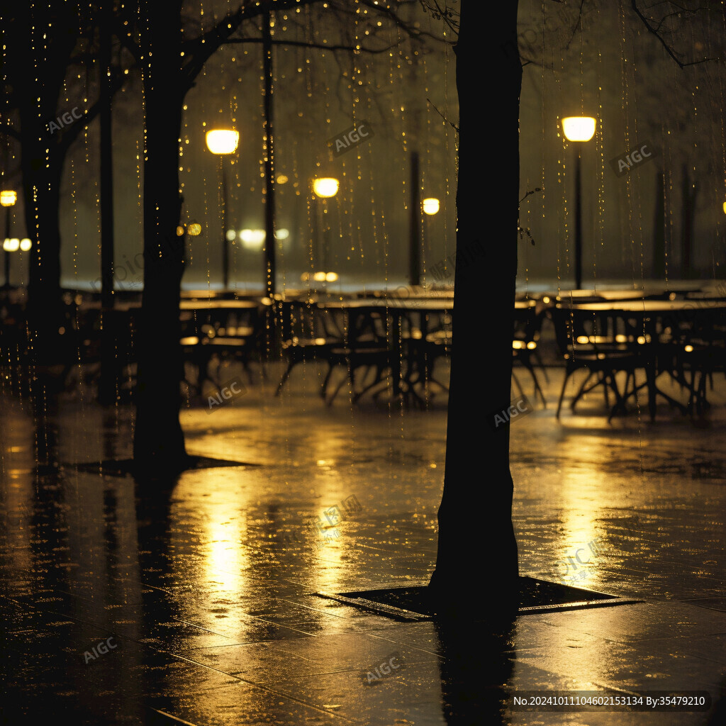 雨景水珠雨夜下雨天