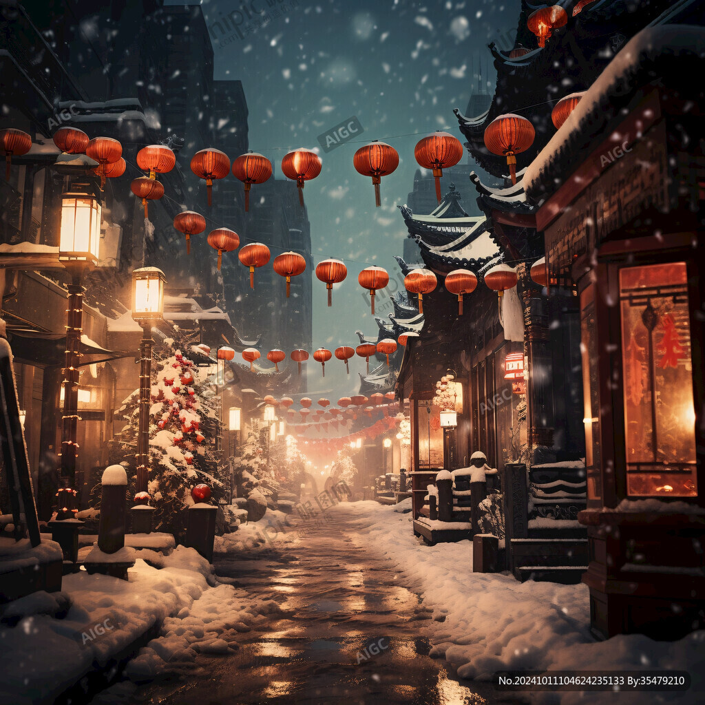新年古街街景
