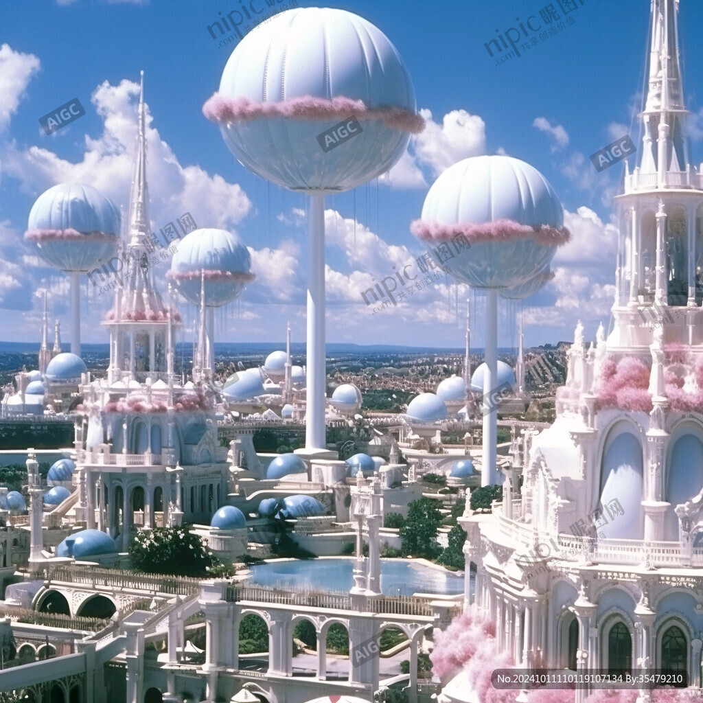 粉色奇幻建筑物