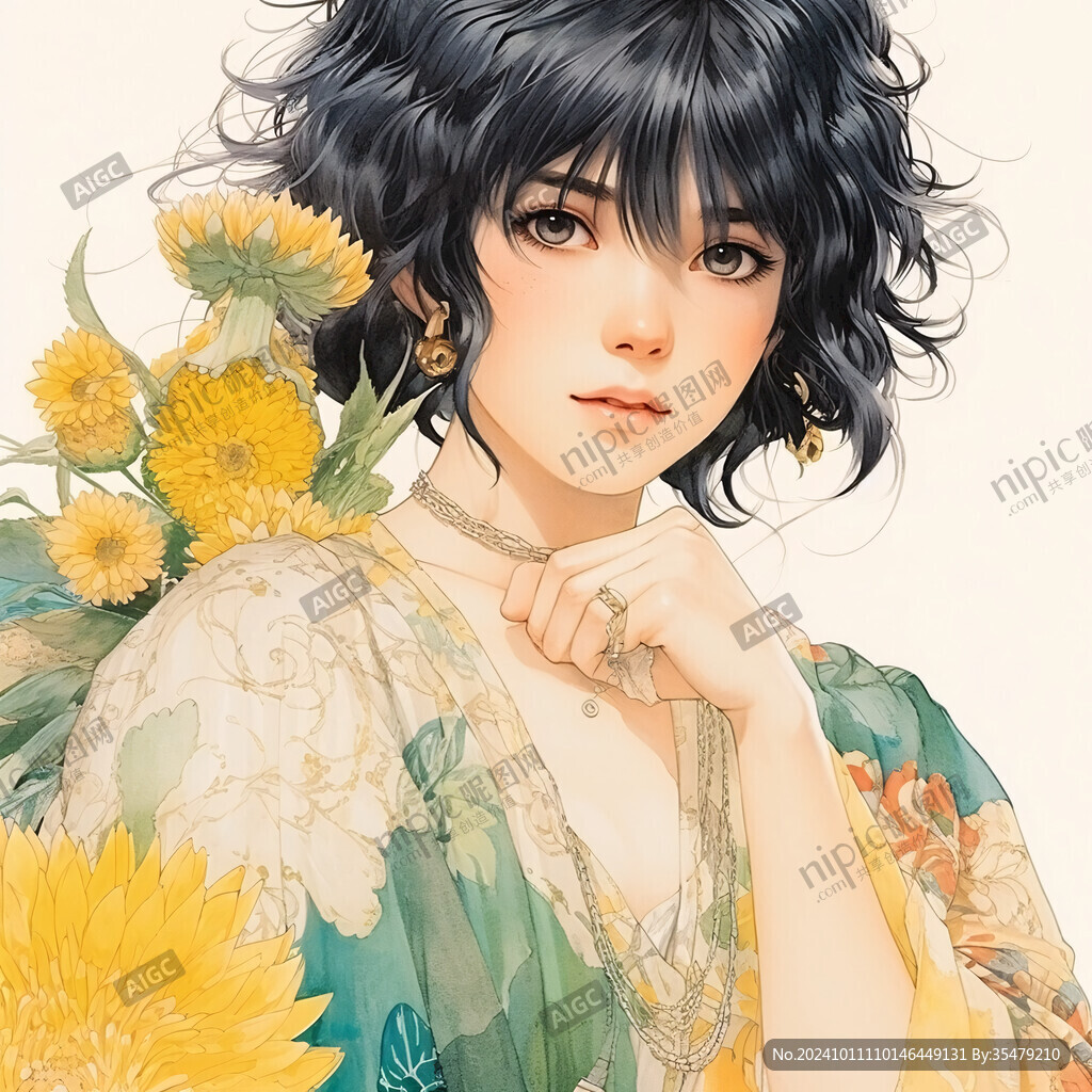 雛菊少女插畫