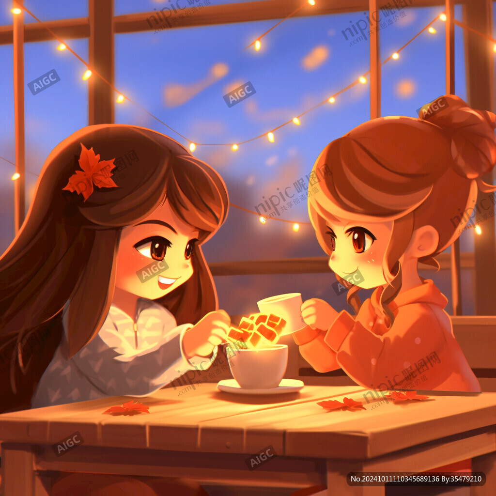 午后的小女孩插畫