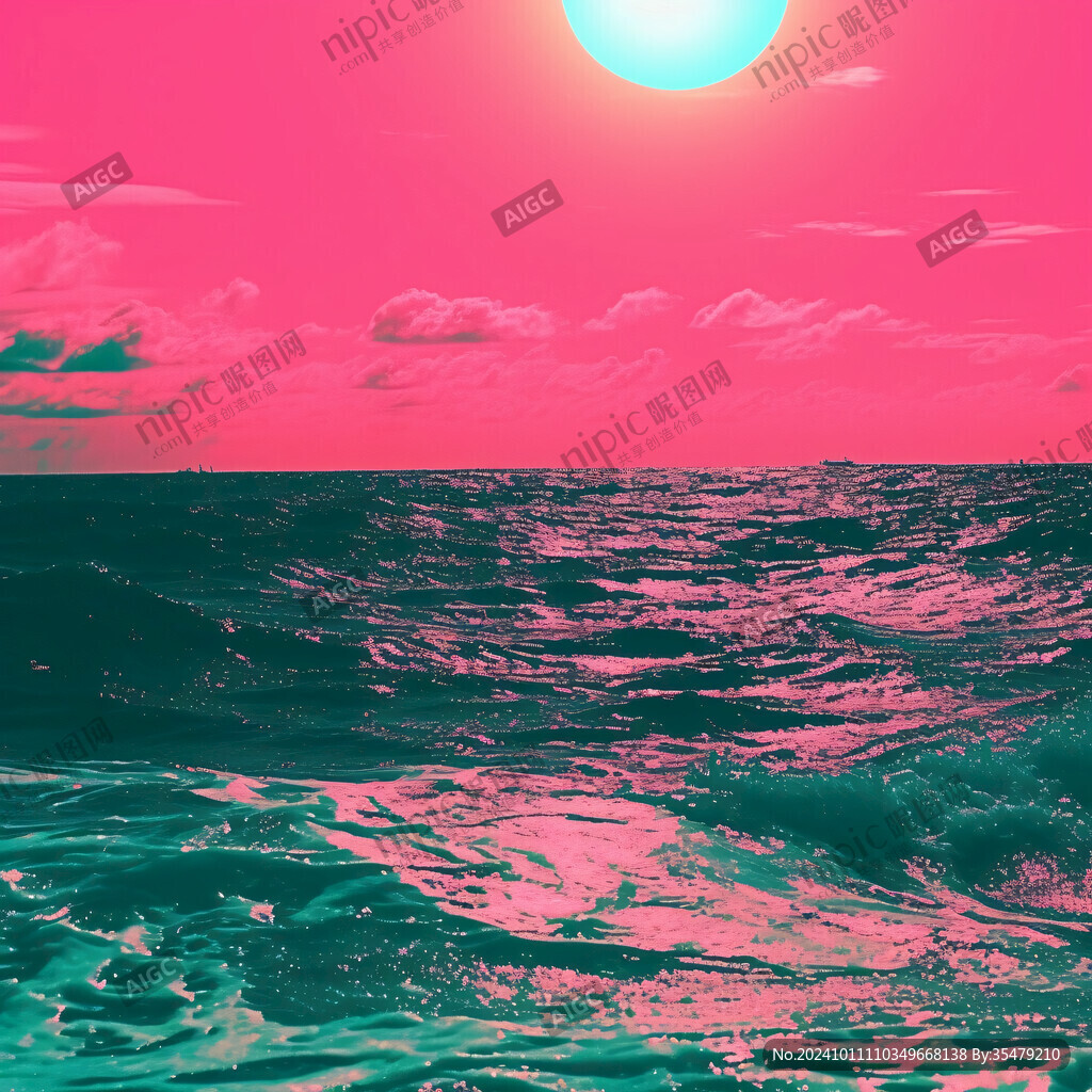 粉紅色超現(xiàn)實(shí)海景