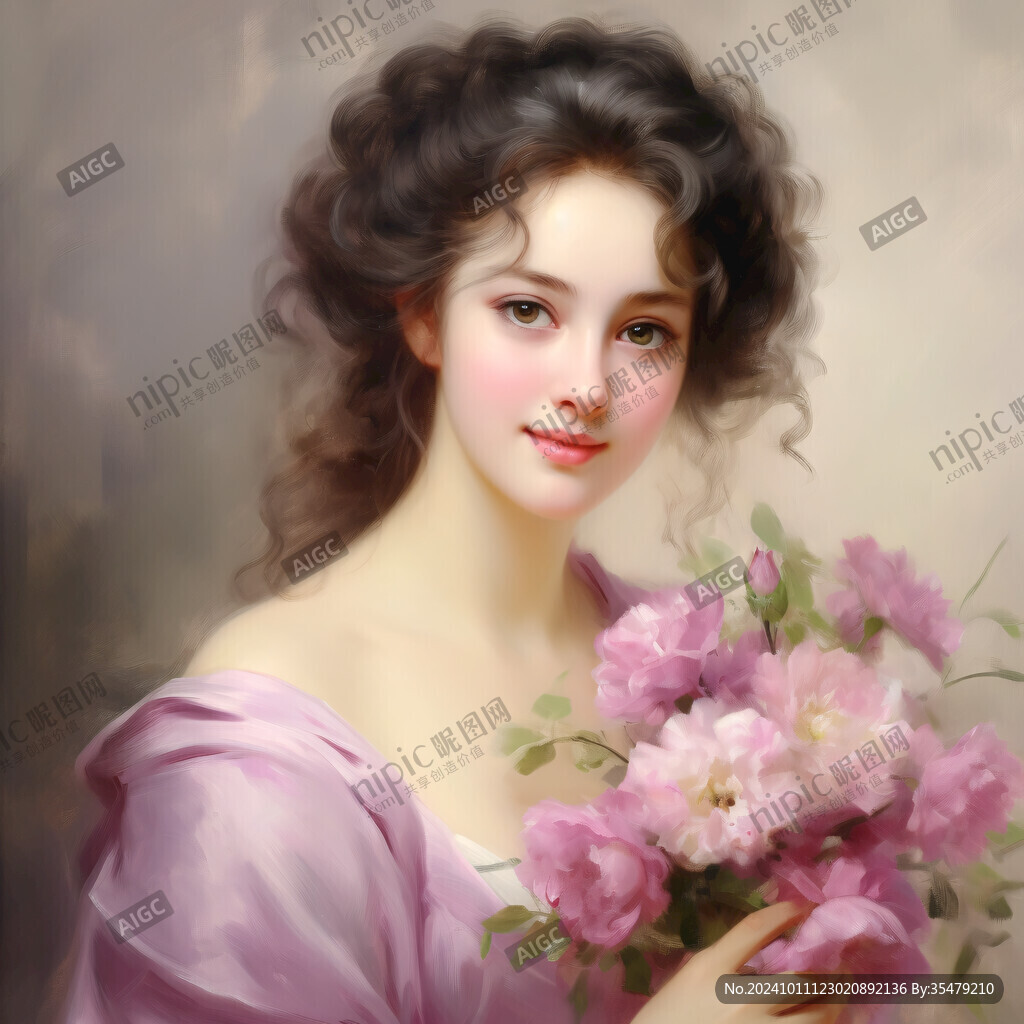 美女人物油畫