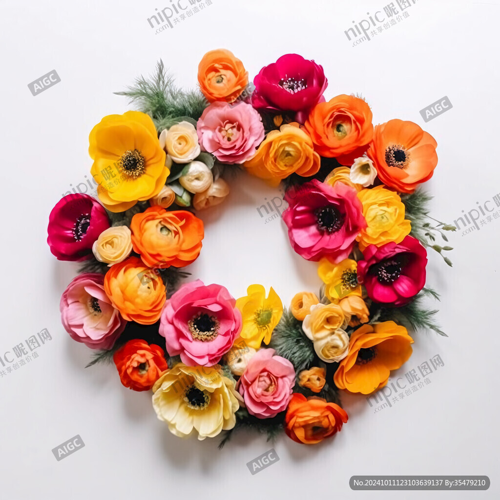 橡皮泥花環(huán)插畫