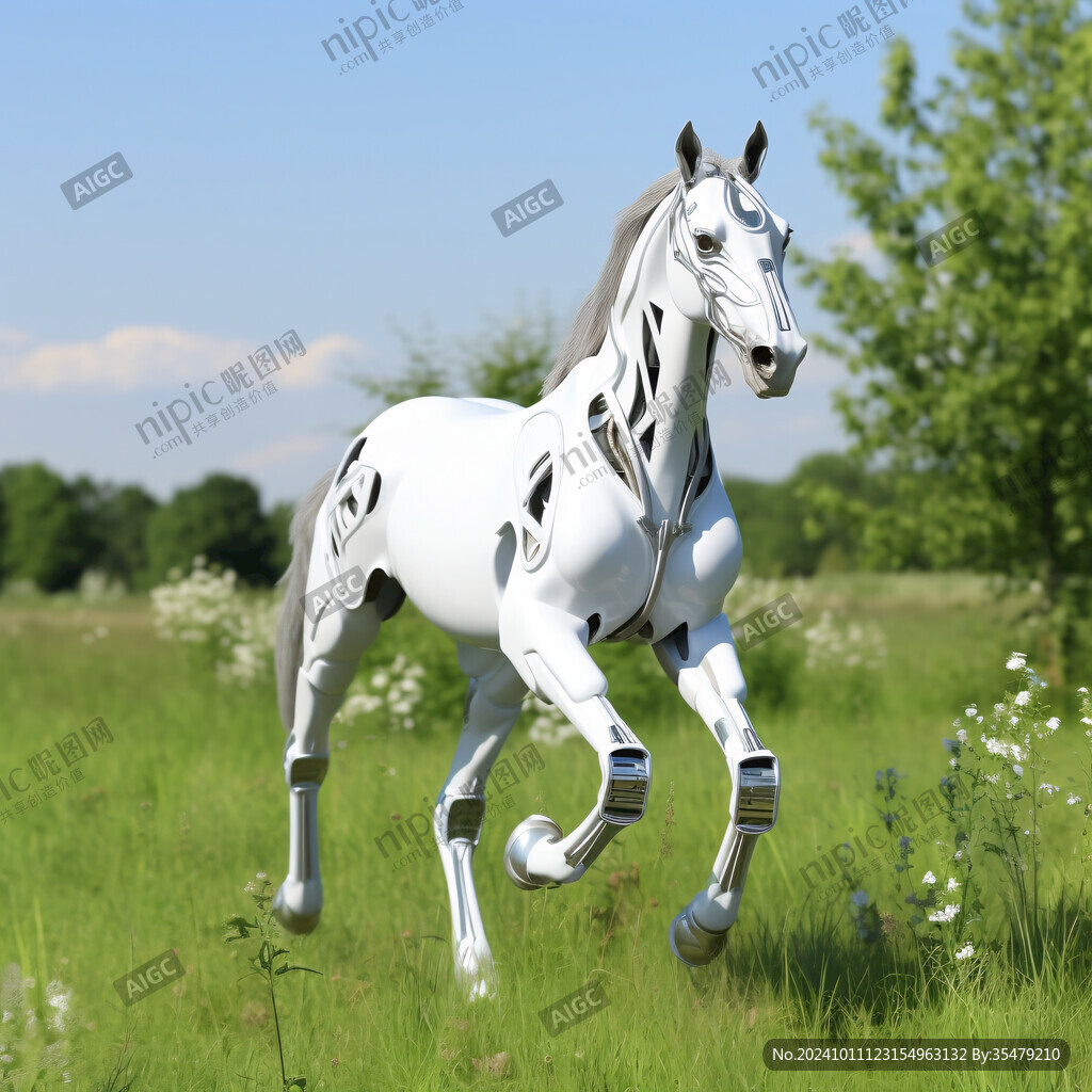創(chuàng)意插畫金屬駿馬
