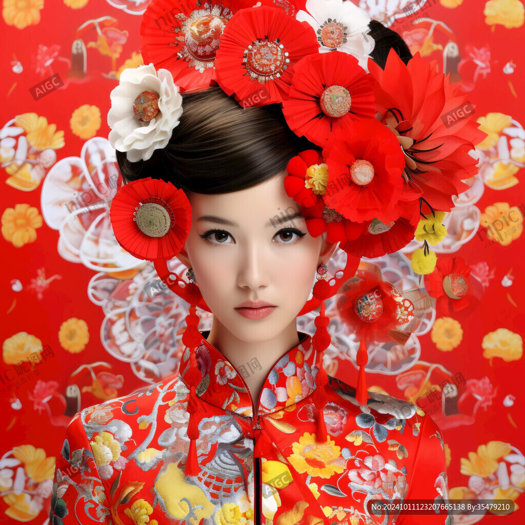紅色和服日本人