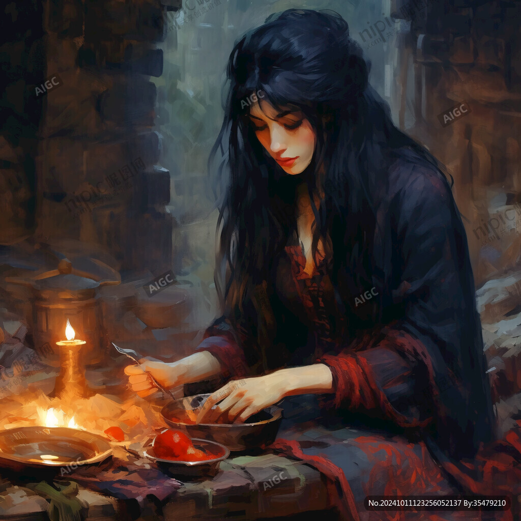 紡織女插畫