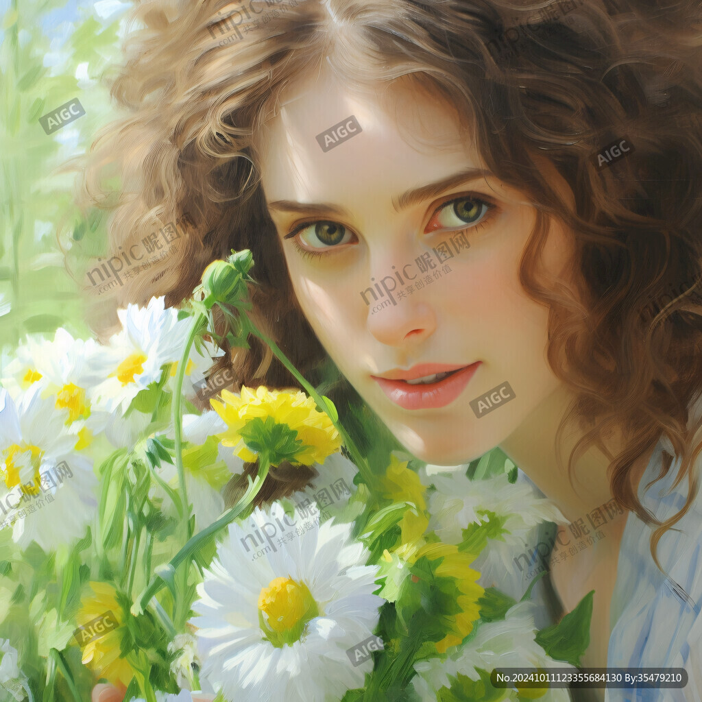 雛菊少女插畫