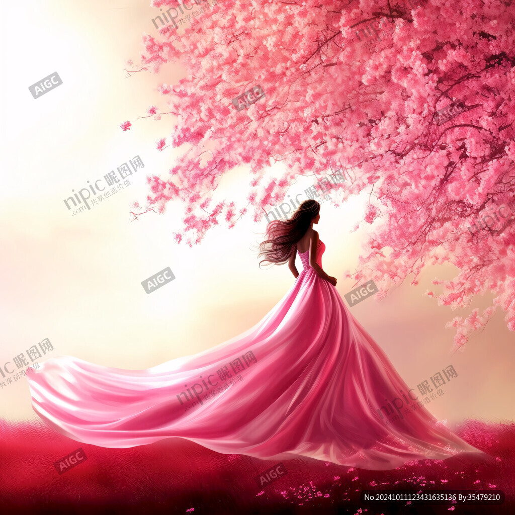 桃花樹(shù)下的女人