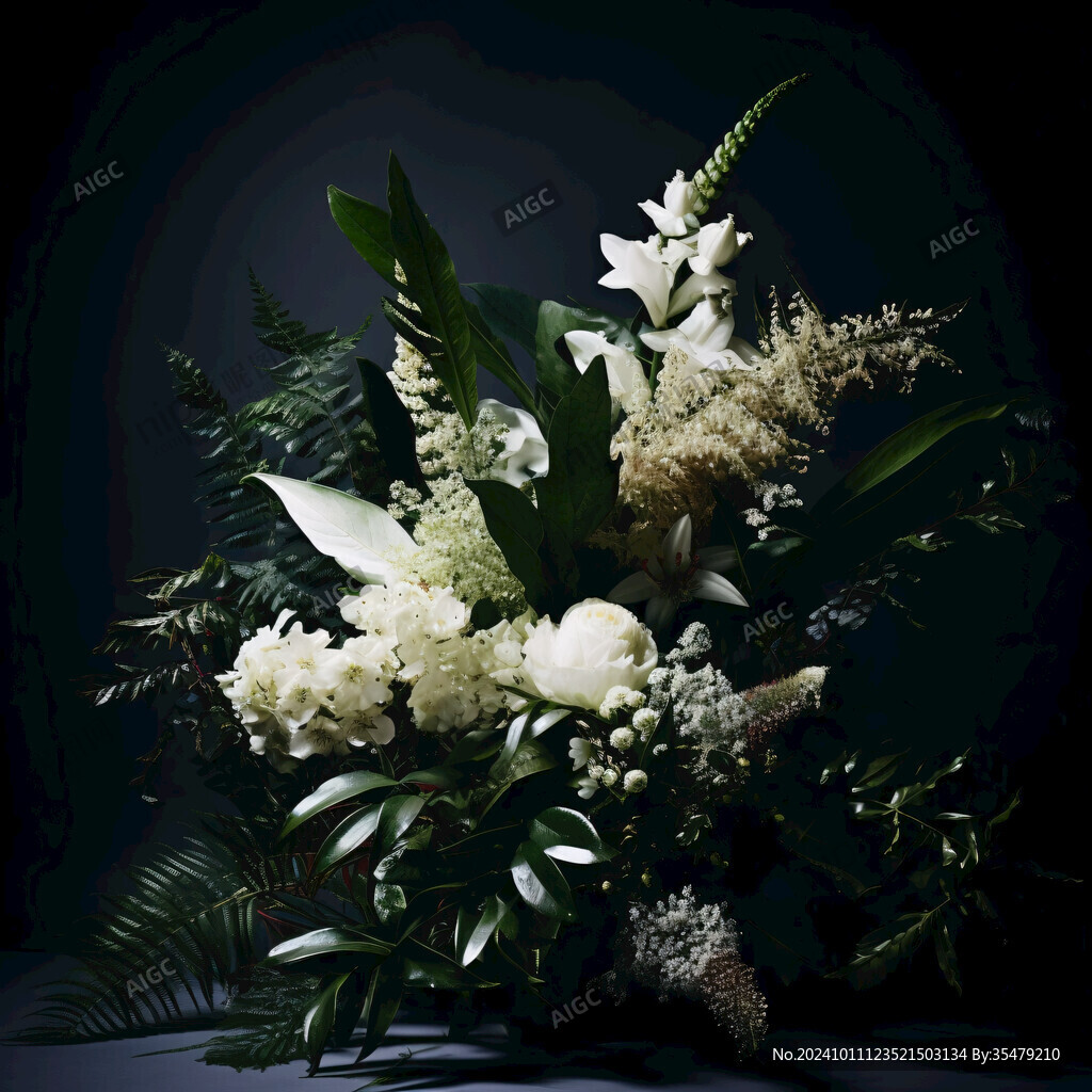 白綠漸變花藝