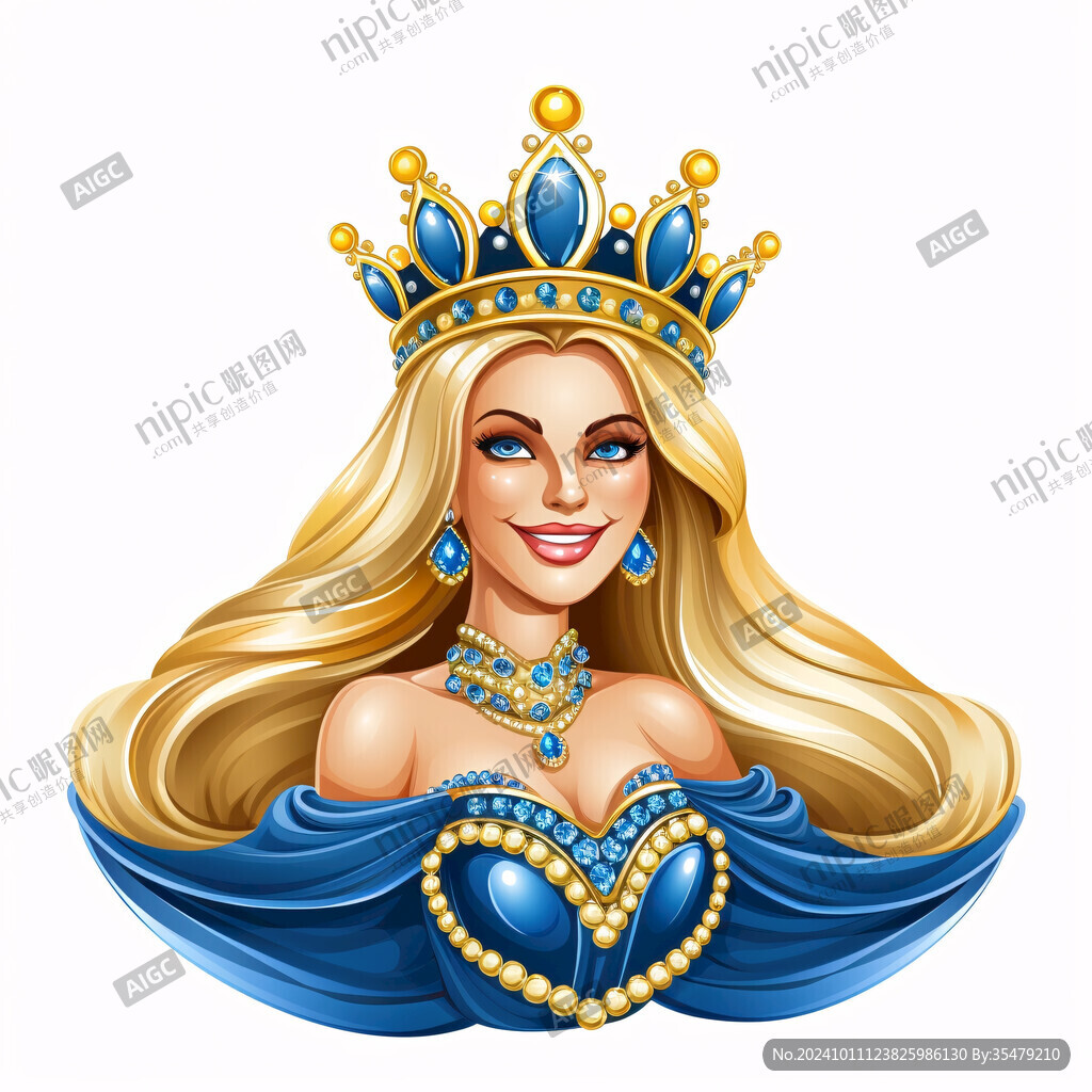 戴皇冠的女人插畫