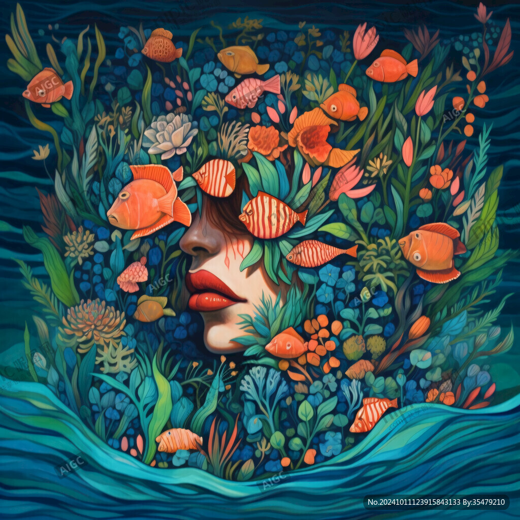 創意海底世界插畫