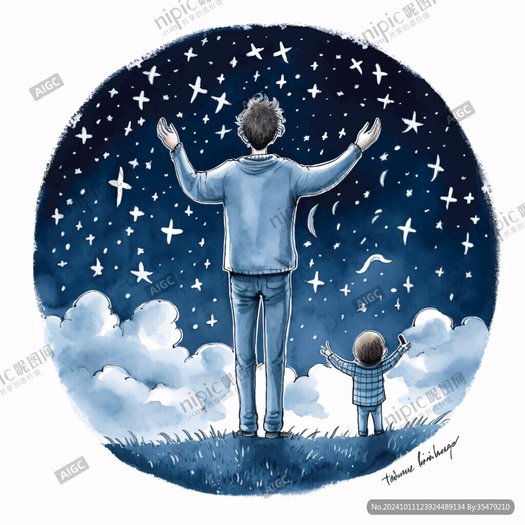 星空下的父子