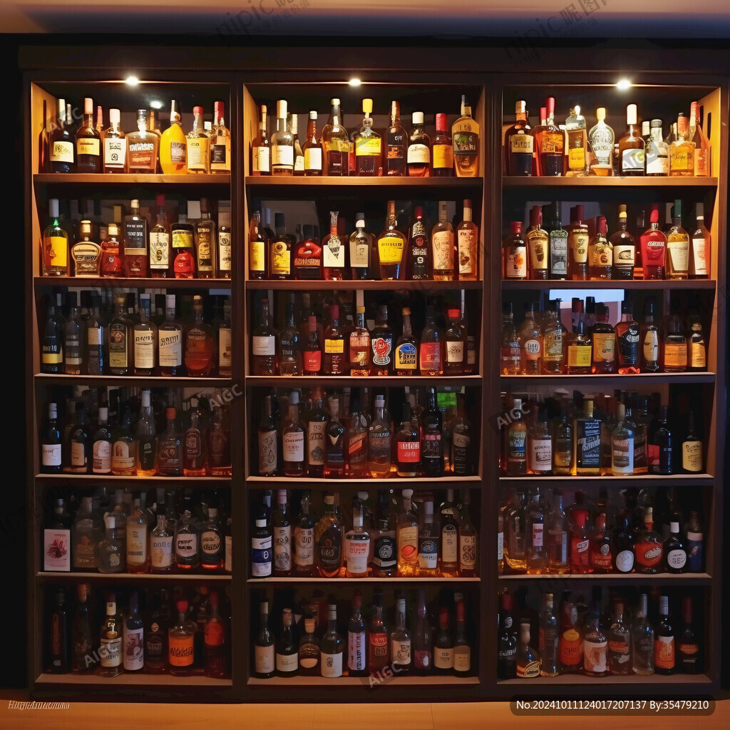 各類洋酒展示