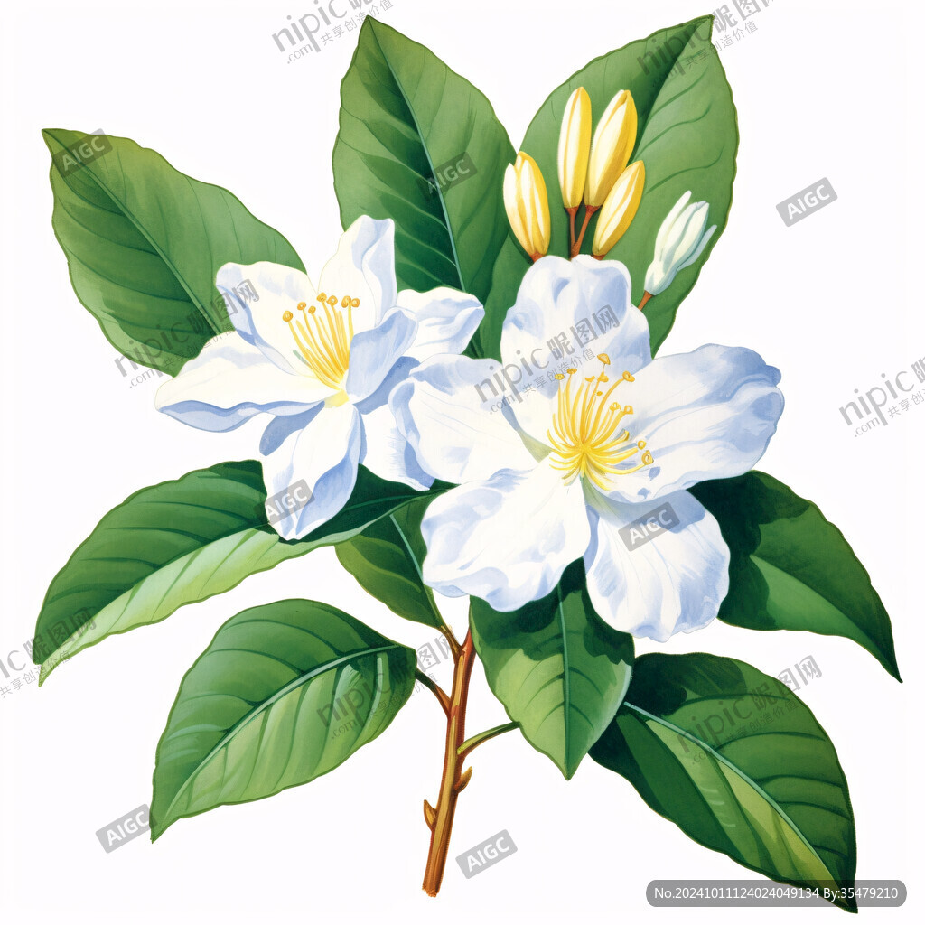 寫實梔子花