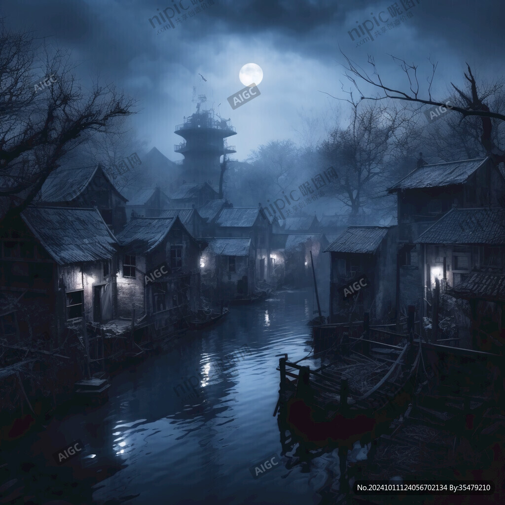 古鎮(zhèn)玄幻夜景