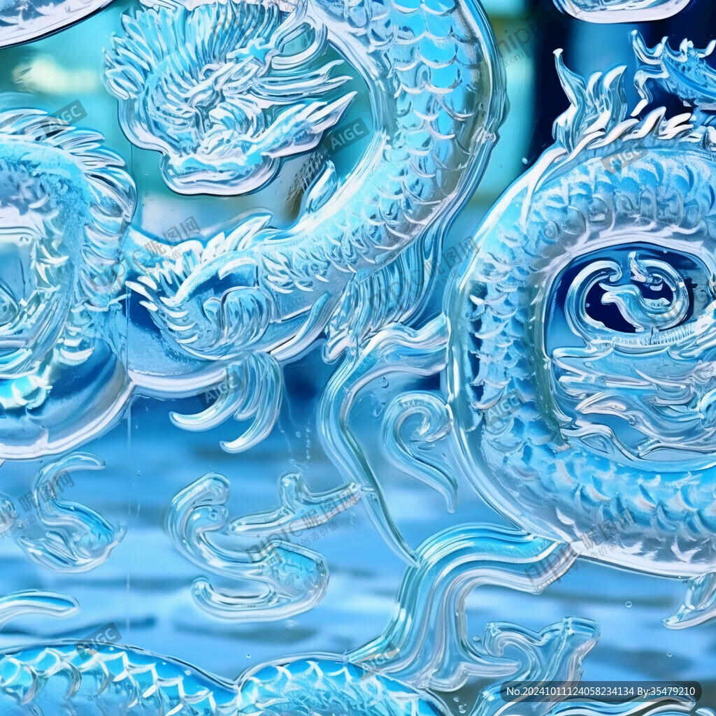 琉璃圖案琉璃龍浮雕
