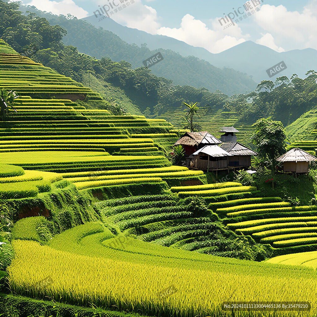 田間風景田梯風景
