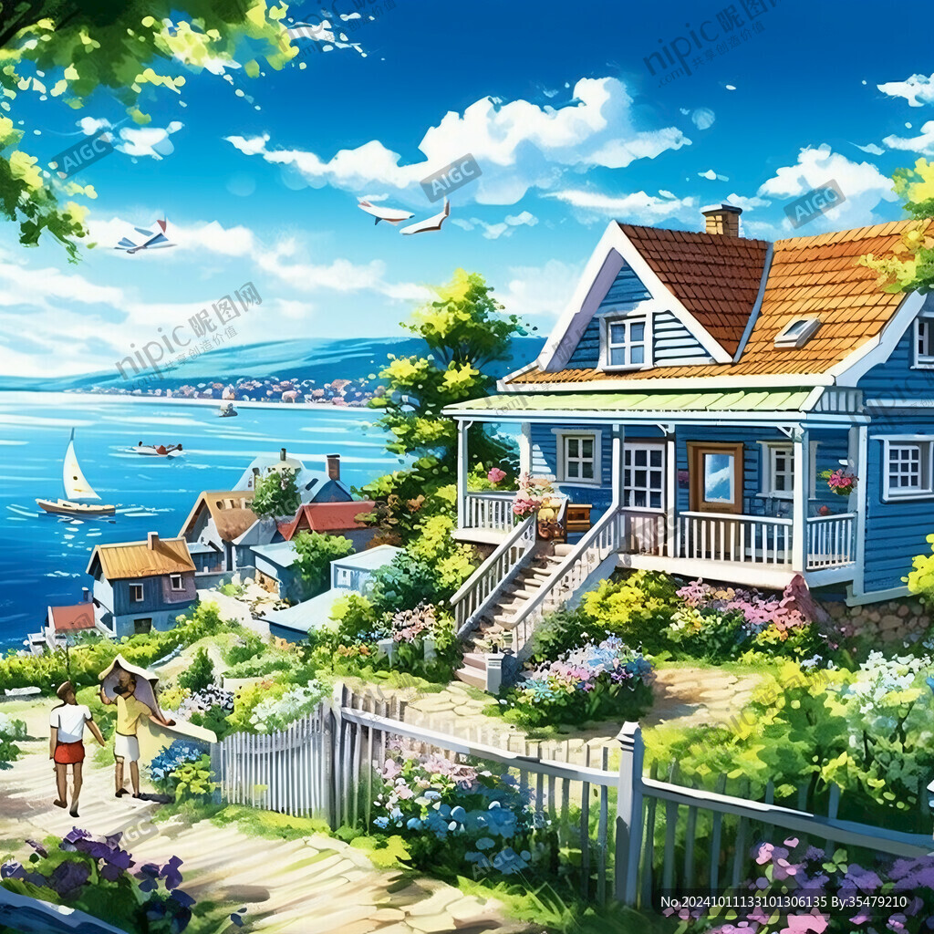 歐式別墅海報花園別墅