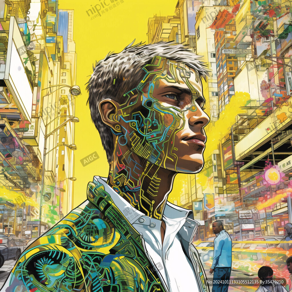科技男插畫