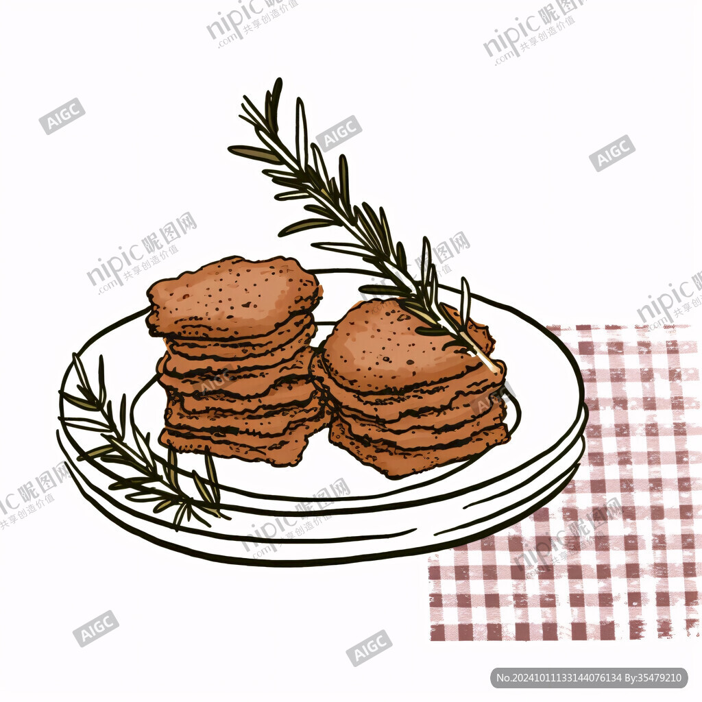 里脊肉餅插畫