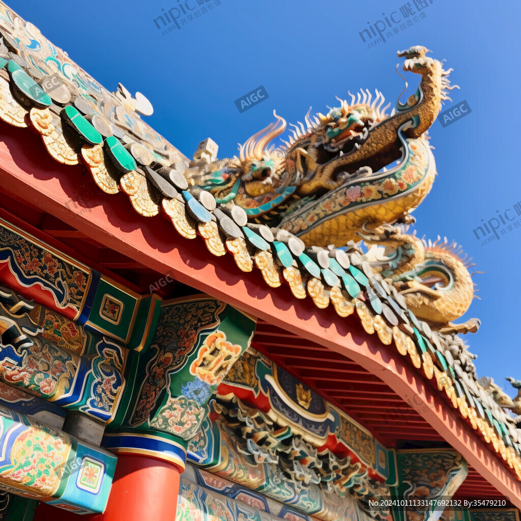 屋檐龍裝飾