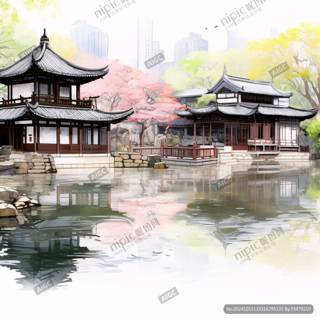 韓國(guó)水彩韓國(guó)建筑素材