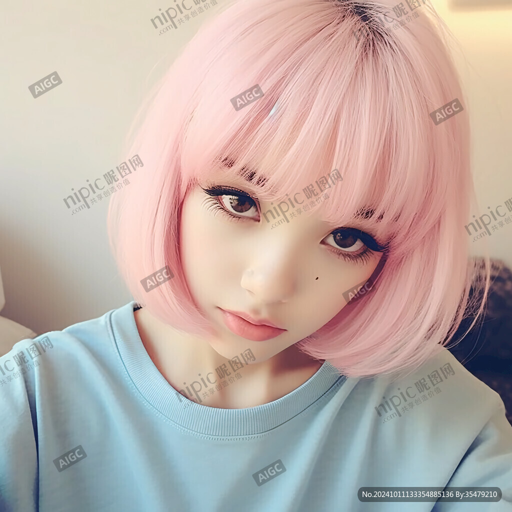 粉色頭發少女頭像