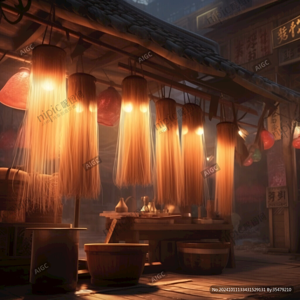 古代美食街景