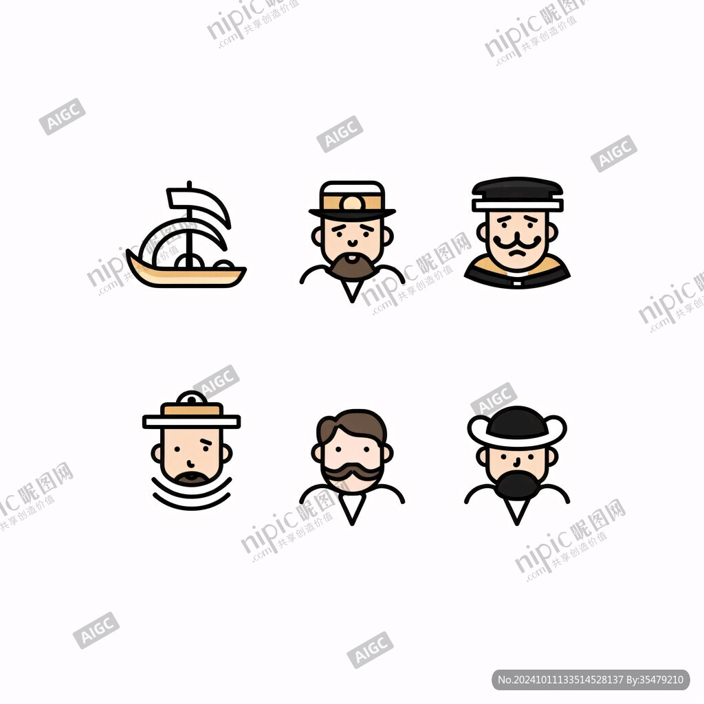 人物船插畫