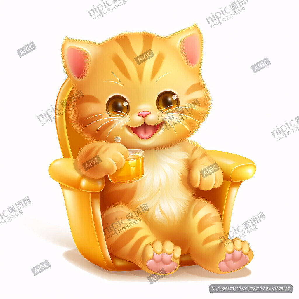 卡通橘貓插畫