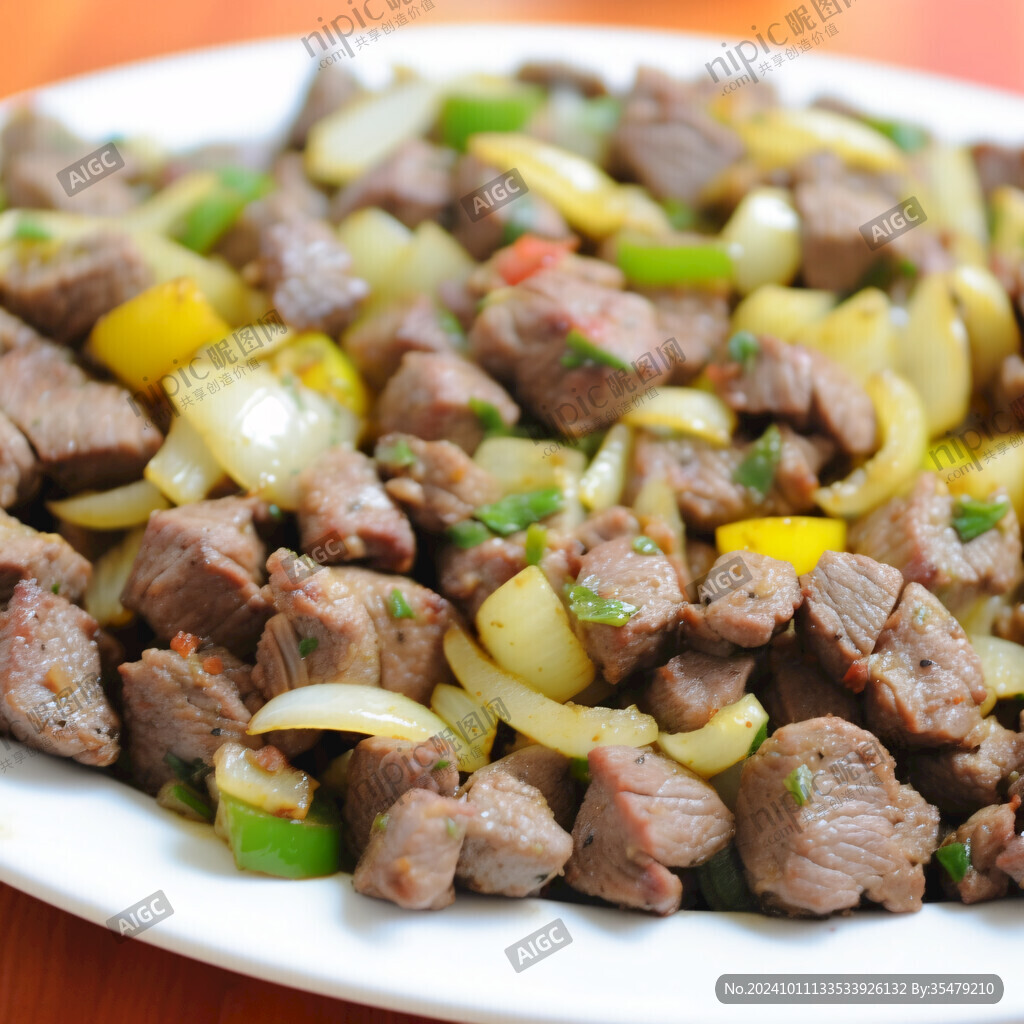 白果炒牛肉粒