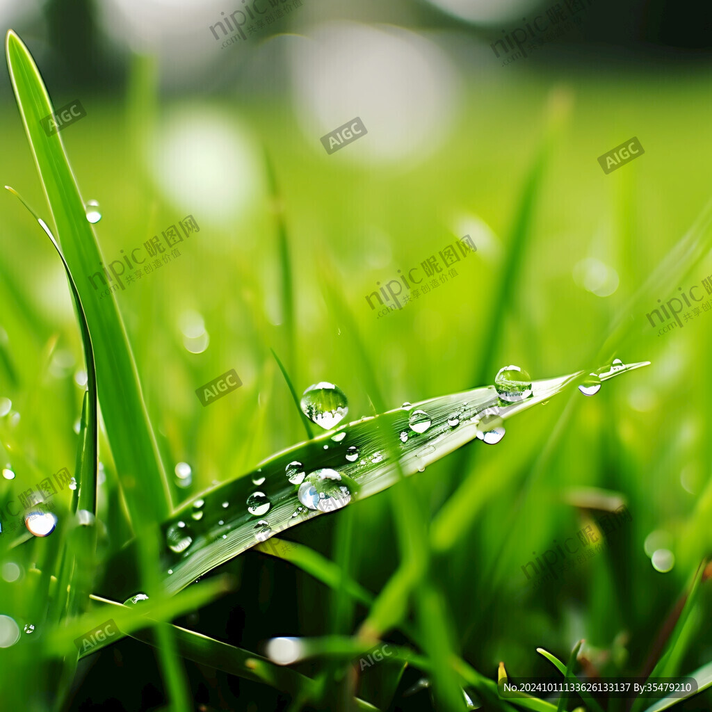 春天雨水小草