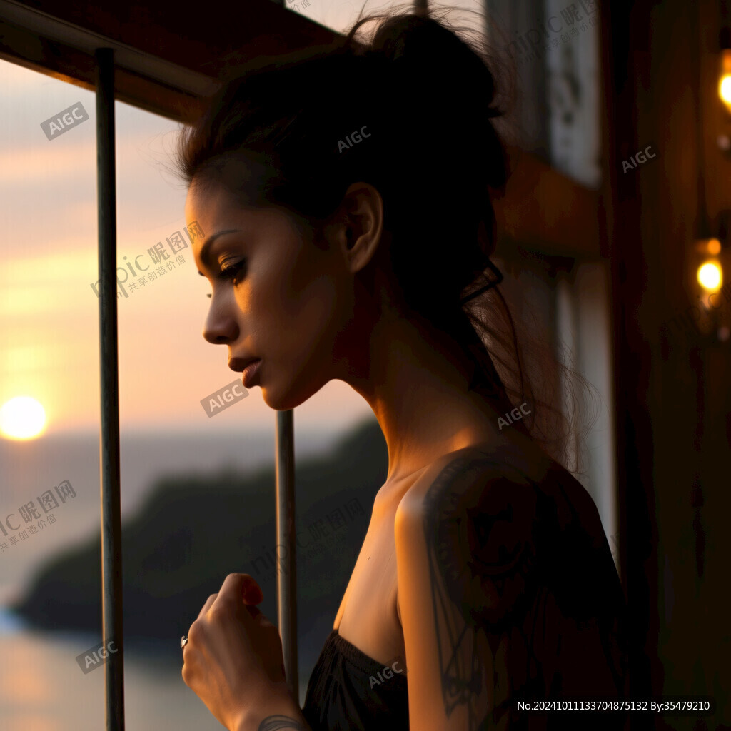 美女人物側臉