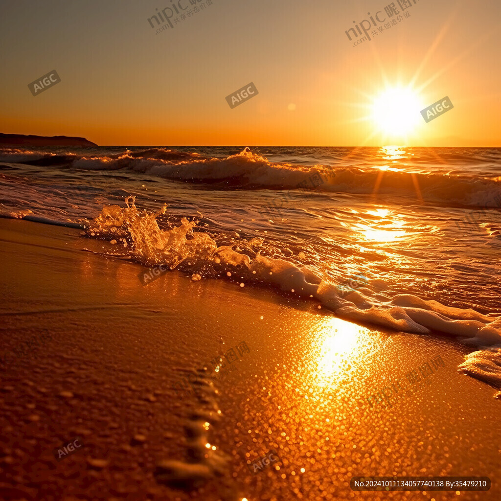 海邊夕陽落日風景冰凌