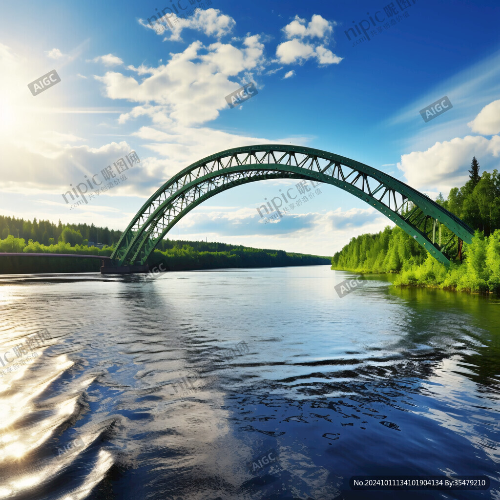 碧水藍天拱橋