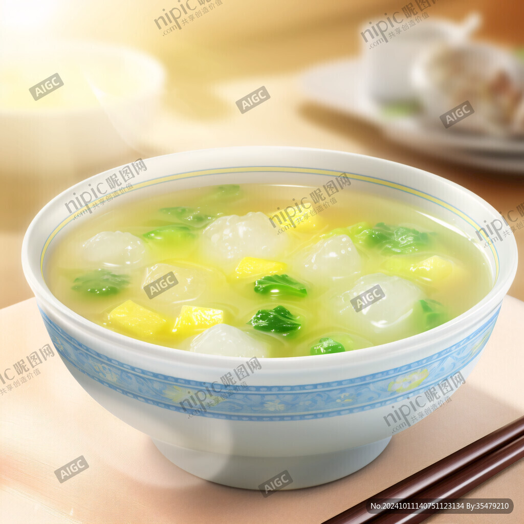 漂湯魚丸插畫